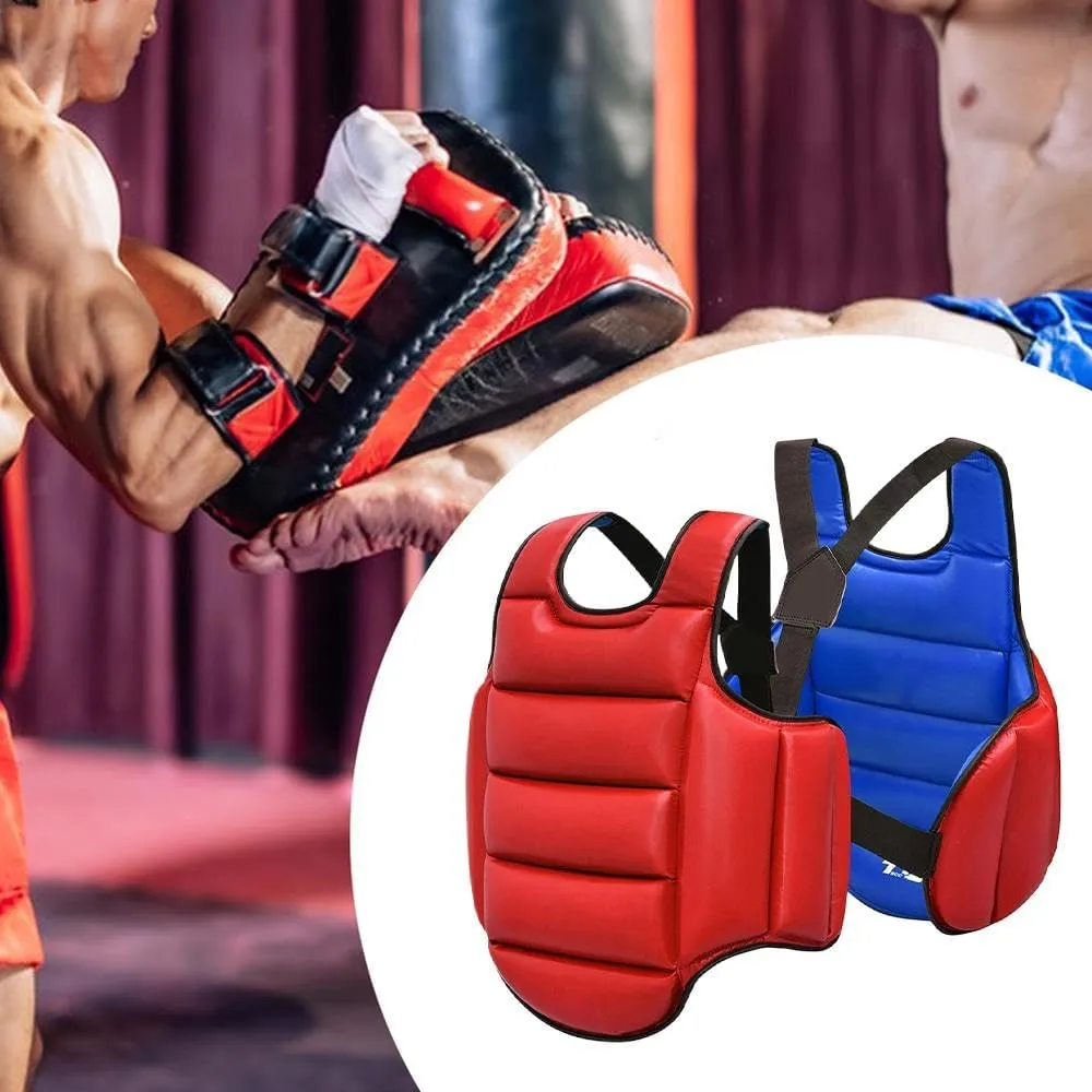 Boxing Body Protector Reversible, Boxing Chest Guard Kickboxing Muay Thai Body Protector, Training Heavy Punching, Adjustable Strike Shield Martial Arts Upper Belly Ribs Protection Pad