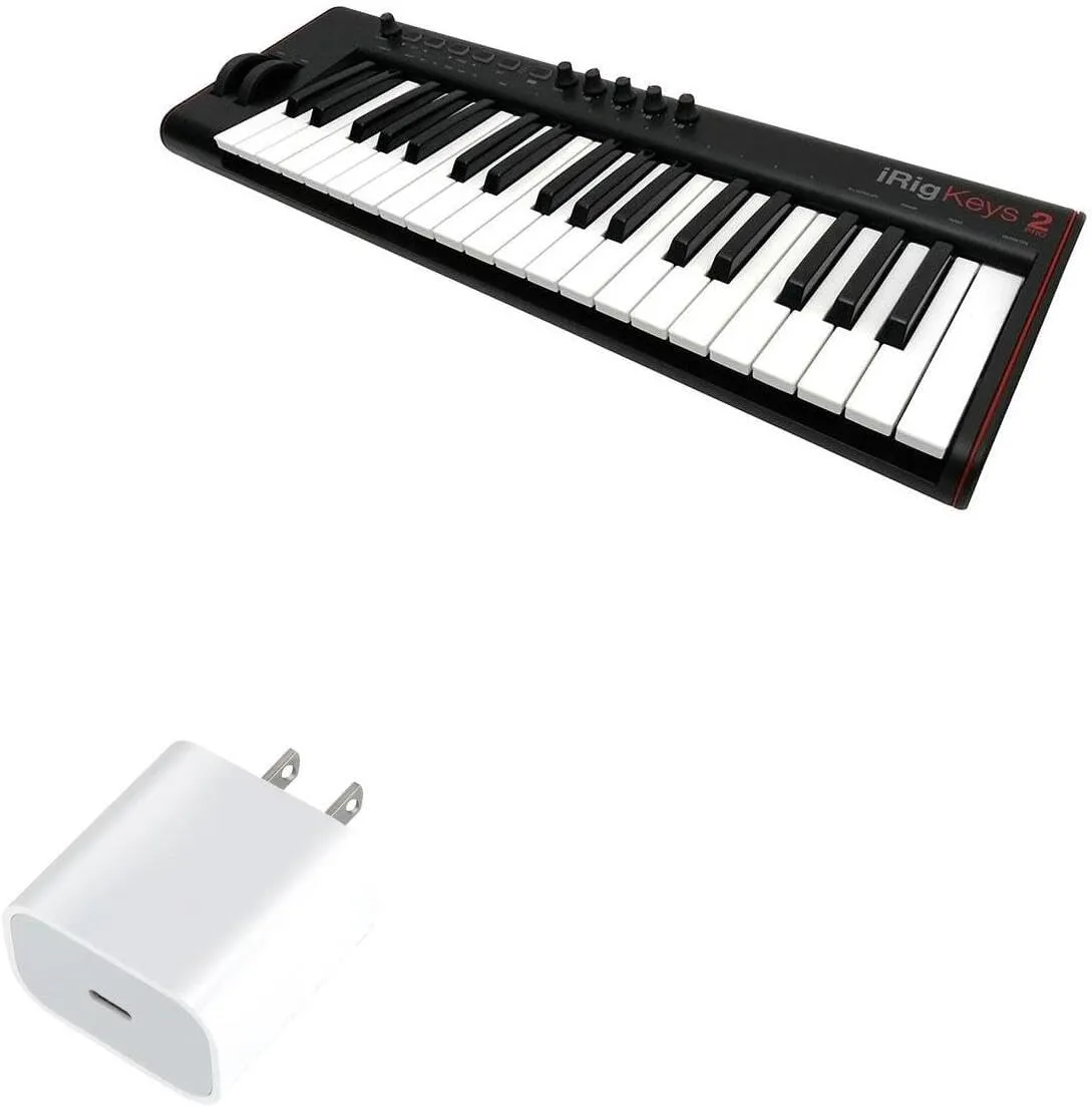 BoxWave Charger Compatible with IK Multimedia iRig Keys 2 Pro - PD GAN miniCube (30W), 30W Tiny PD GAN Type-C Wall Charger - Winter White
