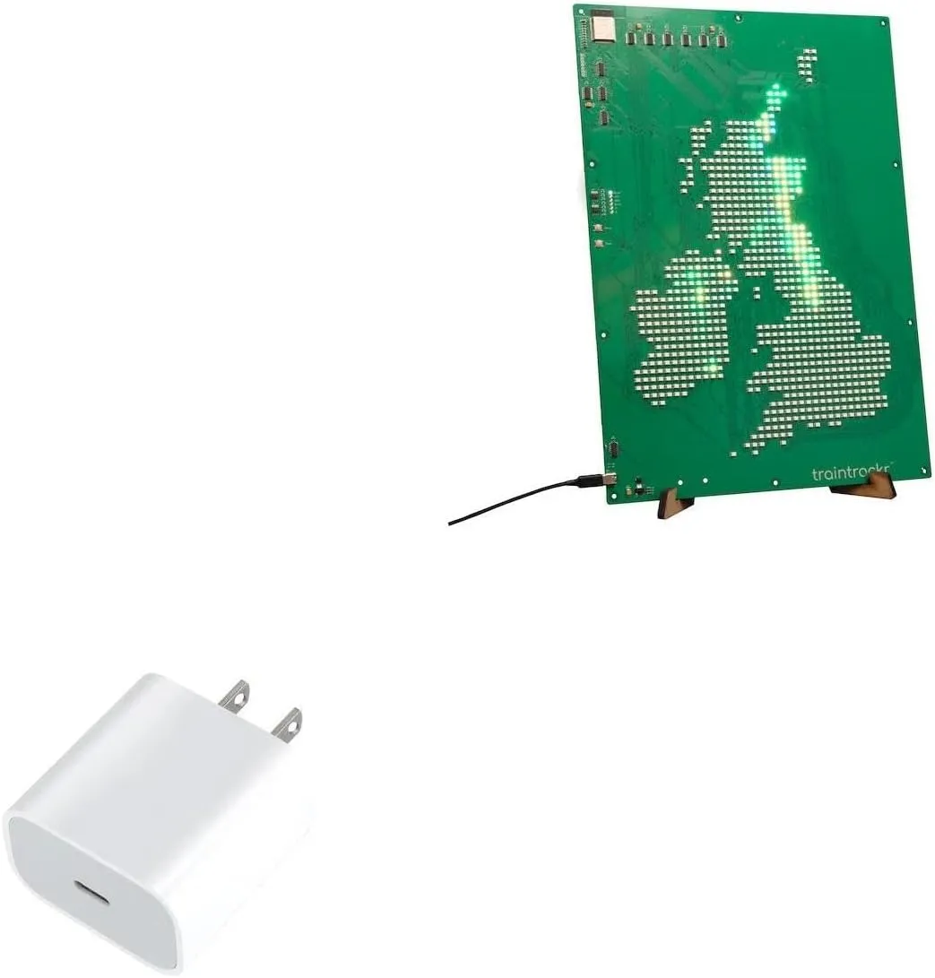 BoxWave Charger Compatible with Traintrackr UK and Ireland Map Trackr Colour (Large) - PD GAN miniCube (30W), 30W Tiny PD GAN Type-C Wall Charger - Winter White