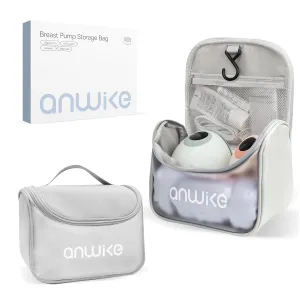 Breast Pump Bag, Pumping Bag for Hands Free Wearable Breast Pump, Breast Pump Carrying Case with Revolutionary Waterproof Mat for Wearable Pump and Accessories, Gray