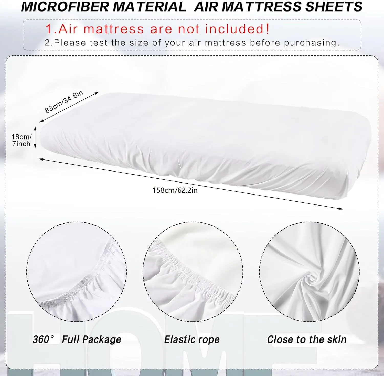 Breling Kids Air Mattress Fitted Sheets Compatible with Intex Cozy Kidz (Sheet Only) Toddler Inflatable Mattress Sheets for Kids Sleepover Party Travel Camping Airbed(White,6 Pcs)