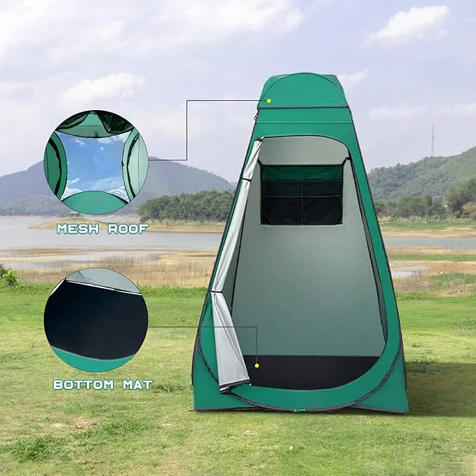BRIAN & DANY Pop Up Shower Tent, Portable Privacy Camping Changing Tent, Camp Toilet Bathroom Pod with Rain Shelter & Windows, UPF 50  & Waterproof, 47.2" x 47.2" x 74.8"