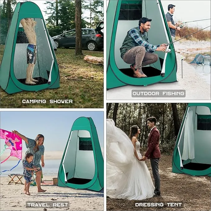 BRIAN & DANY Pop Up Shower Tent, Portable Privacy Camping Changing Tent, Camp Toilet Bathroom Pod with Rain Shelter & Windows, UPF 50  & Waterproof, 47.2" x 47.2" x 74.8"