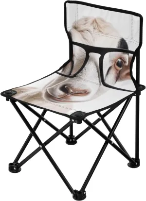 Brown Leopard Portable Outdoor Folding Chair Anti-Slip Padded Oxford Cloth Stool Camping Chair Small for Beach Hiking Fishing Gardening Quad Camp Chair