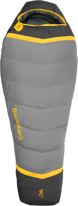 Browning Camping Vortex  20 Degree Mummy Sleeping Bag, Gold/Coal