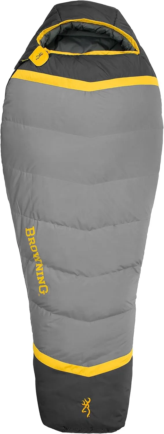 Browning Camping Vortex  20 Degree Mummy Sleeping Bag, Gold/Coal