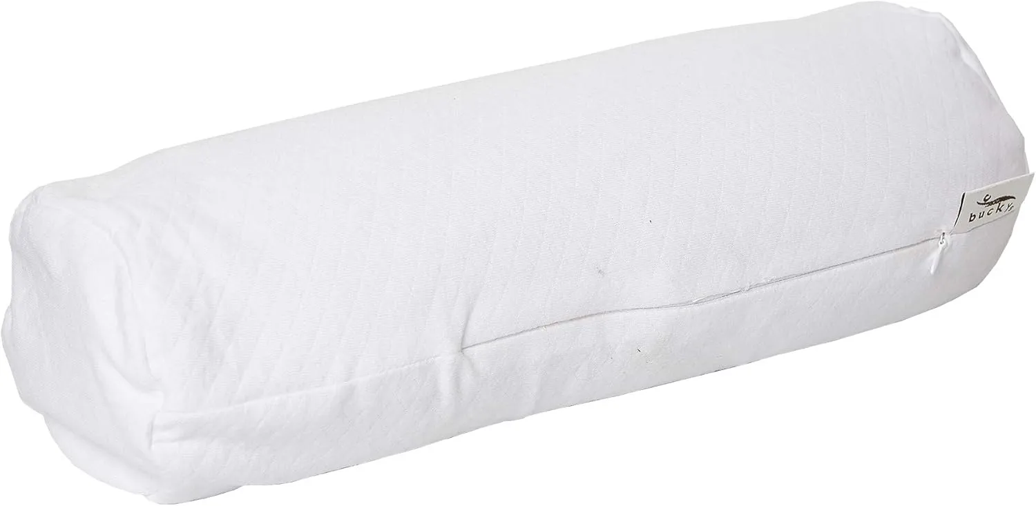 Bucky Millet Filled, Bed Pillow and Pillow Cover, Bolster Pillow (6.5 x 16"), White