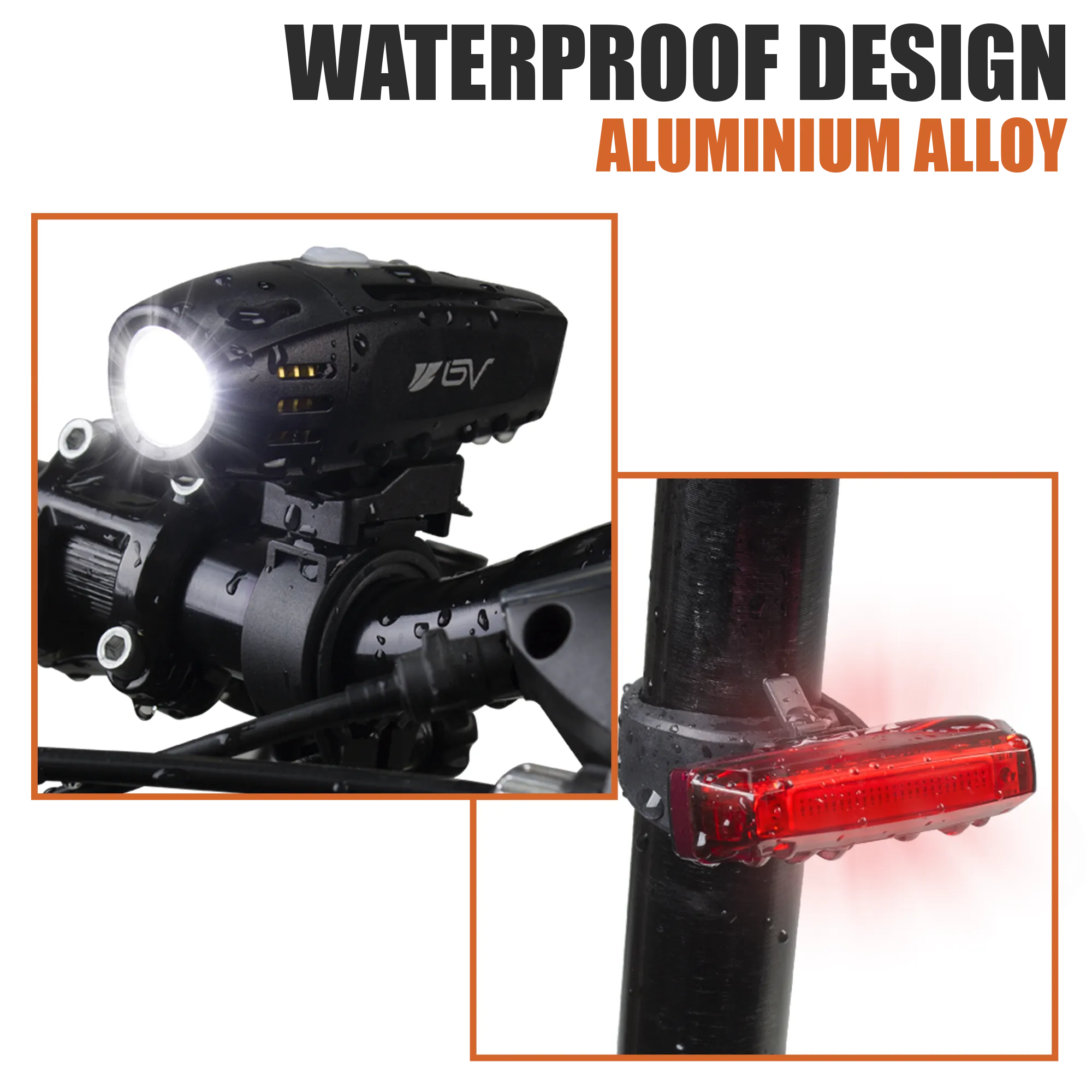 BV 300 Lumen Rechargeable Bike LED Headlight Set, IP44 Water Resistant | BV-L819