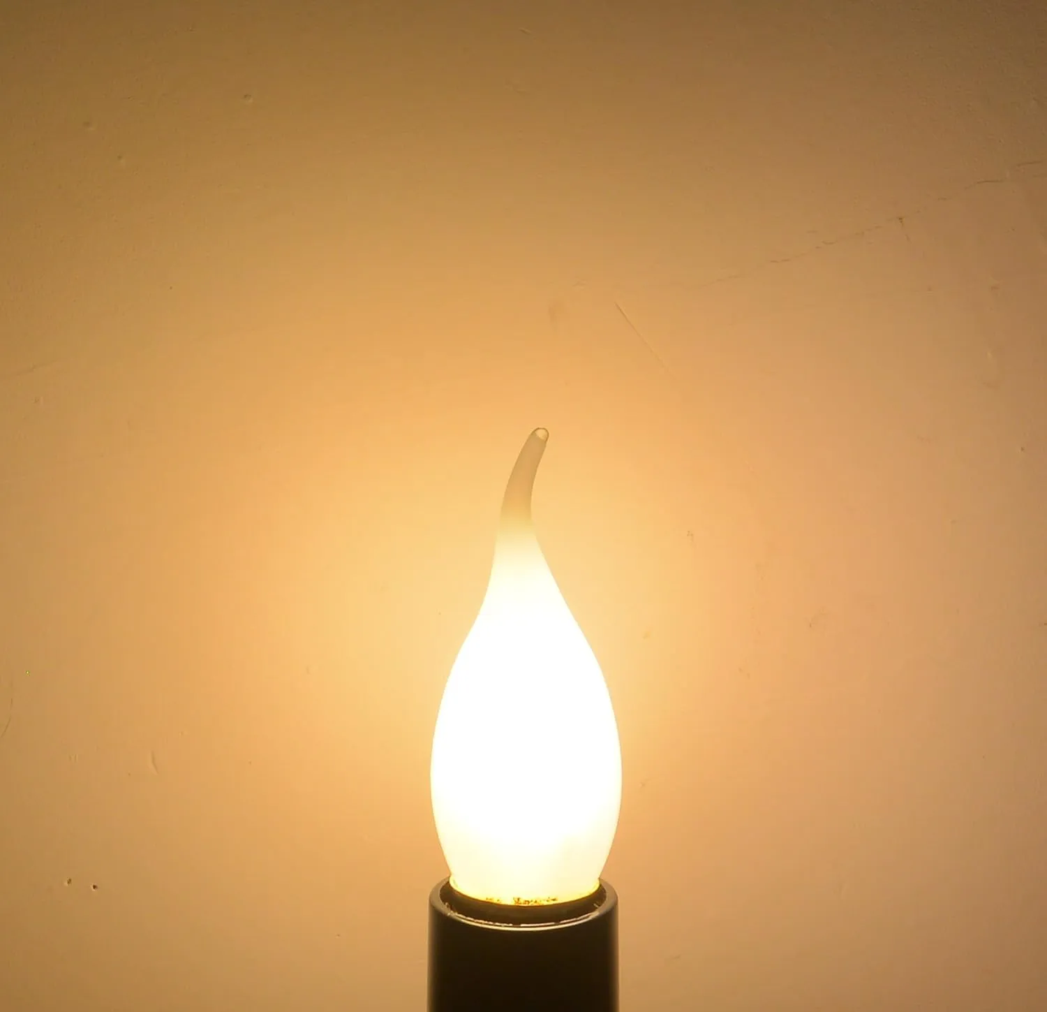 C35 2W(25W Incandescent Equivalent) LED Candelabra Bulb, Dimmable, LED Filament Lamp, Warm White Light 2700K, Frosted Glass Cover, E12 Small Base, Flame Tip, 5-Pack