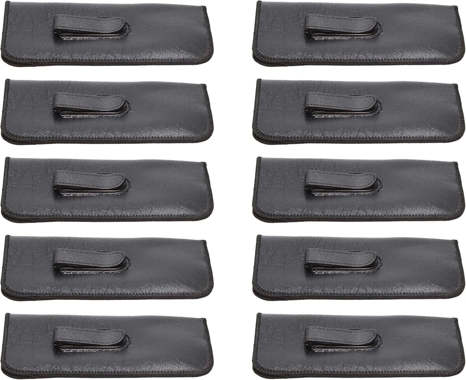 Calabria S-41 Soft Slim Slip In Eyeglass Case w/Pocket Belt Clip PU Leather Mens Womens Glasses Holder Pouch Sleeve Storage