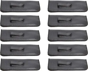 Calabria S-41 Soft Slim Slip In Eyeglass Case w/Pocket Belt Clip PU Leather Mens Womens Glasses Holder Pouch Sleeve Storage
