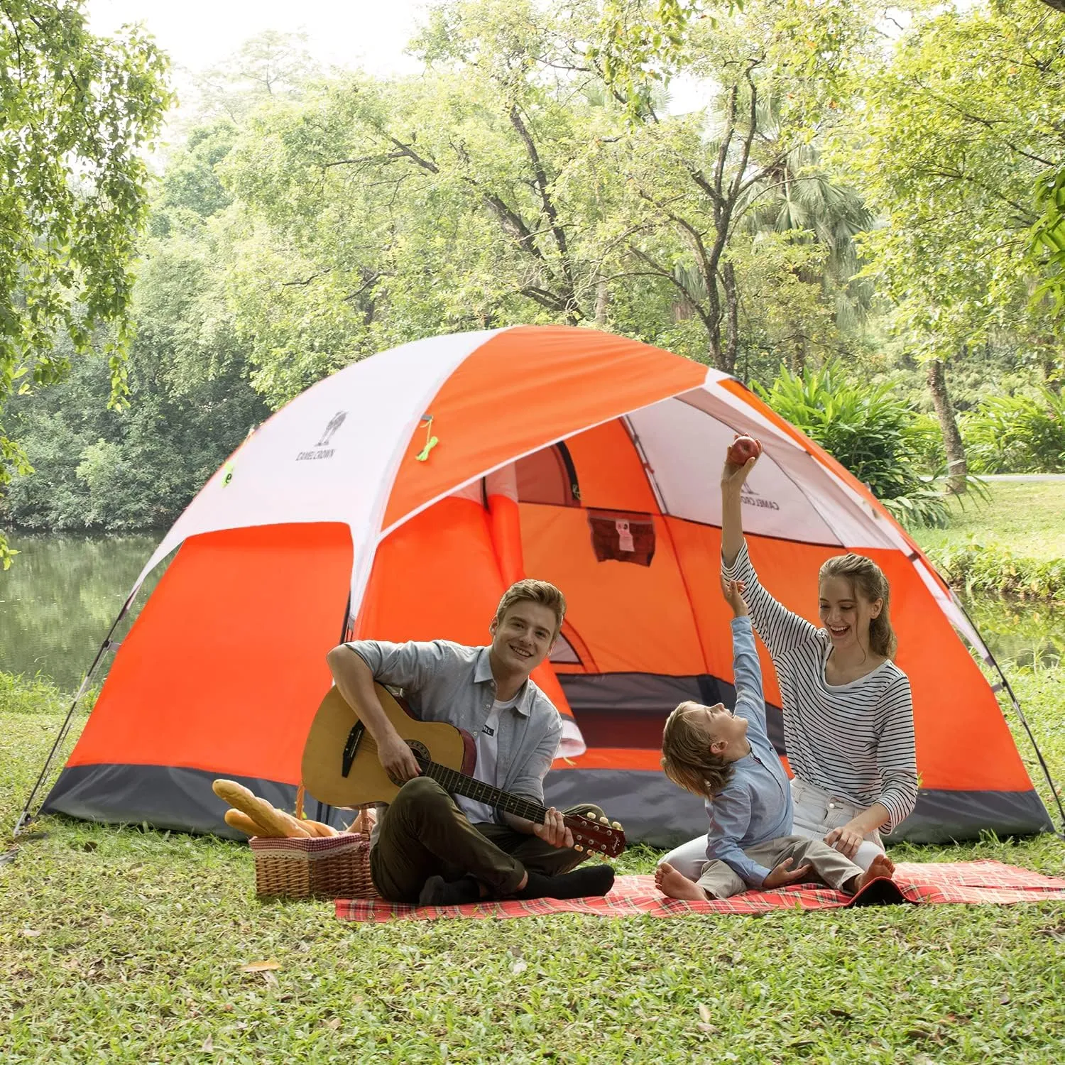 CAMEL CROWN Tents for Camping 2/3/4/5 Person Camping Dome Tent, Waterproof,Spacious, Lightweight Portable Backpacking Tent for Outdoor Camping/Hiking