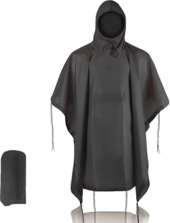 Camo Rain Poncho, Multi Use Waterproof Rain Coat