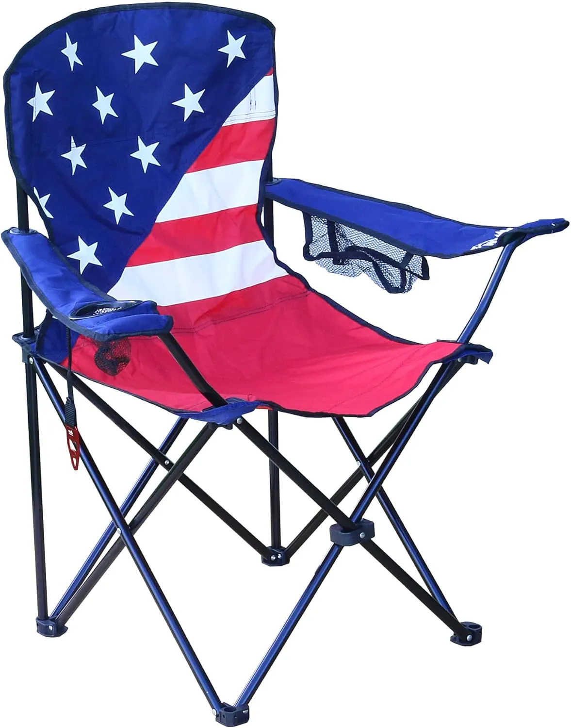 Camp Chair | Set of 2 | Folding Portable Outdoor Lawn Chair for Camping or Beach | Attached Bottle Opener | Lightweight Festival Chairs for Adults (USA Flag)