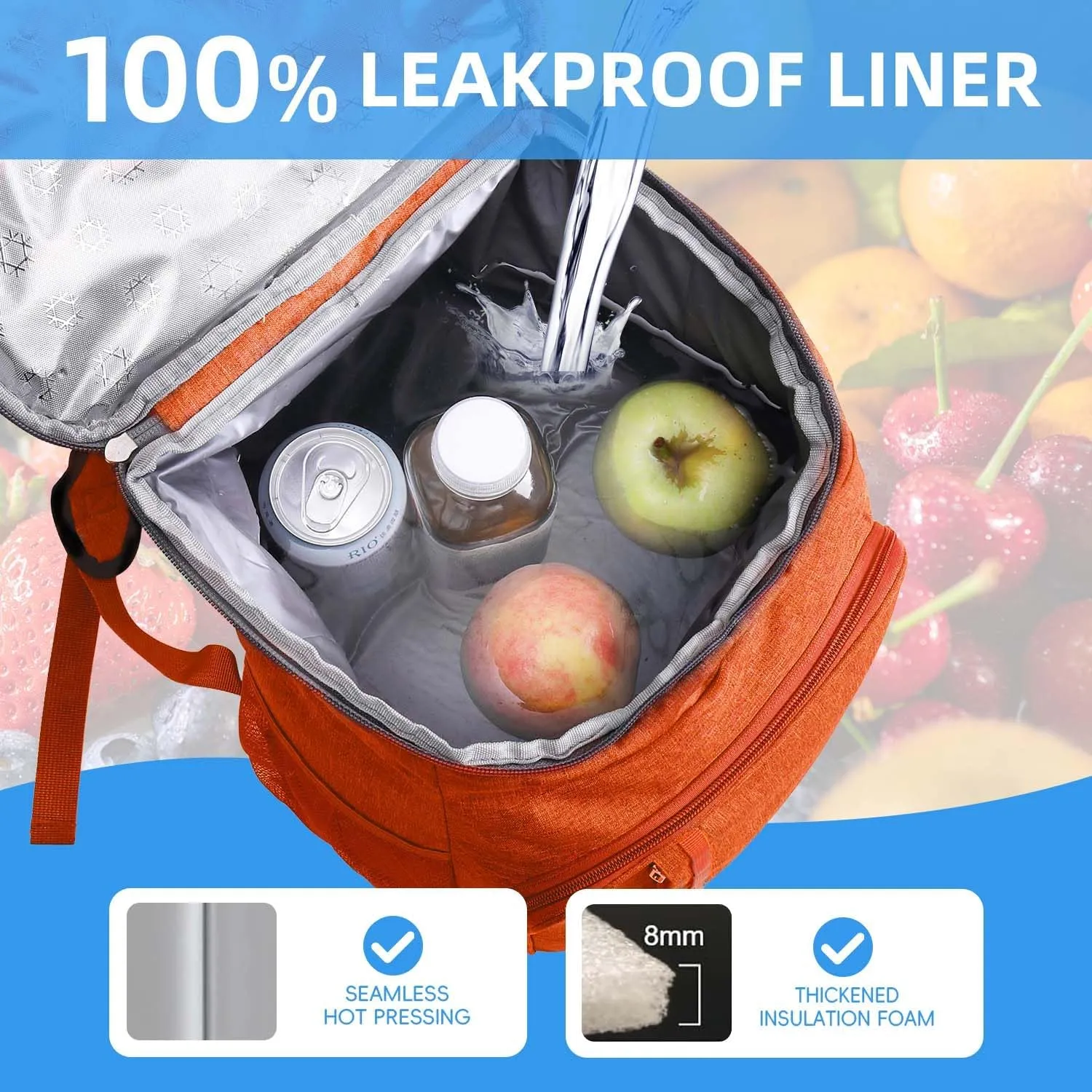 Camping Cooler Backpack 25 Cans, Leak Proof Insulated Thermal Bag, Beach Travel Picnic Lunch Backpack for Men Women