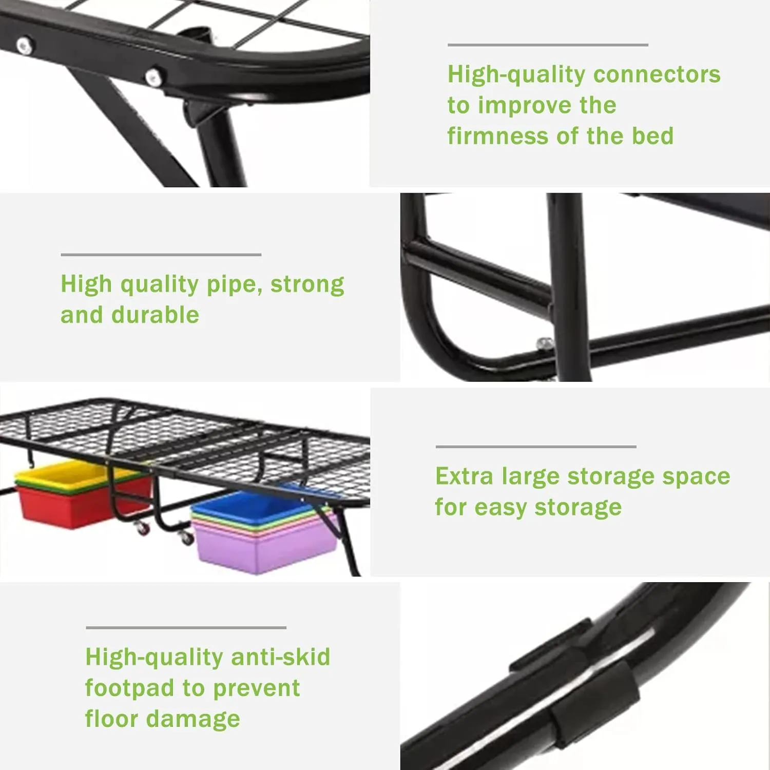 Camping Cot with Mattress for Adults，Folding Bed with Wheels，Portable Beds for Guests，Foldable Bed with Strong and Sturdy Metal Frame, Cots for Sleeping