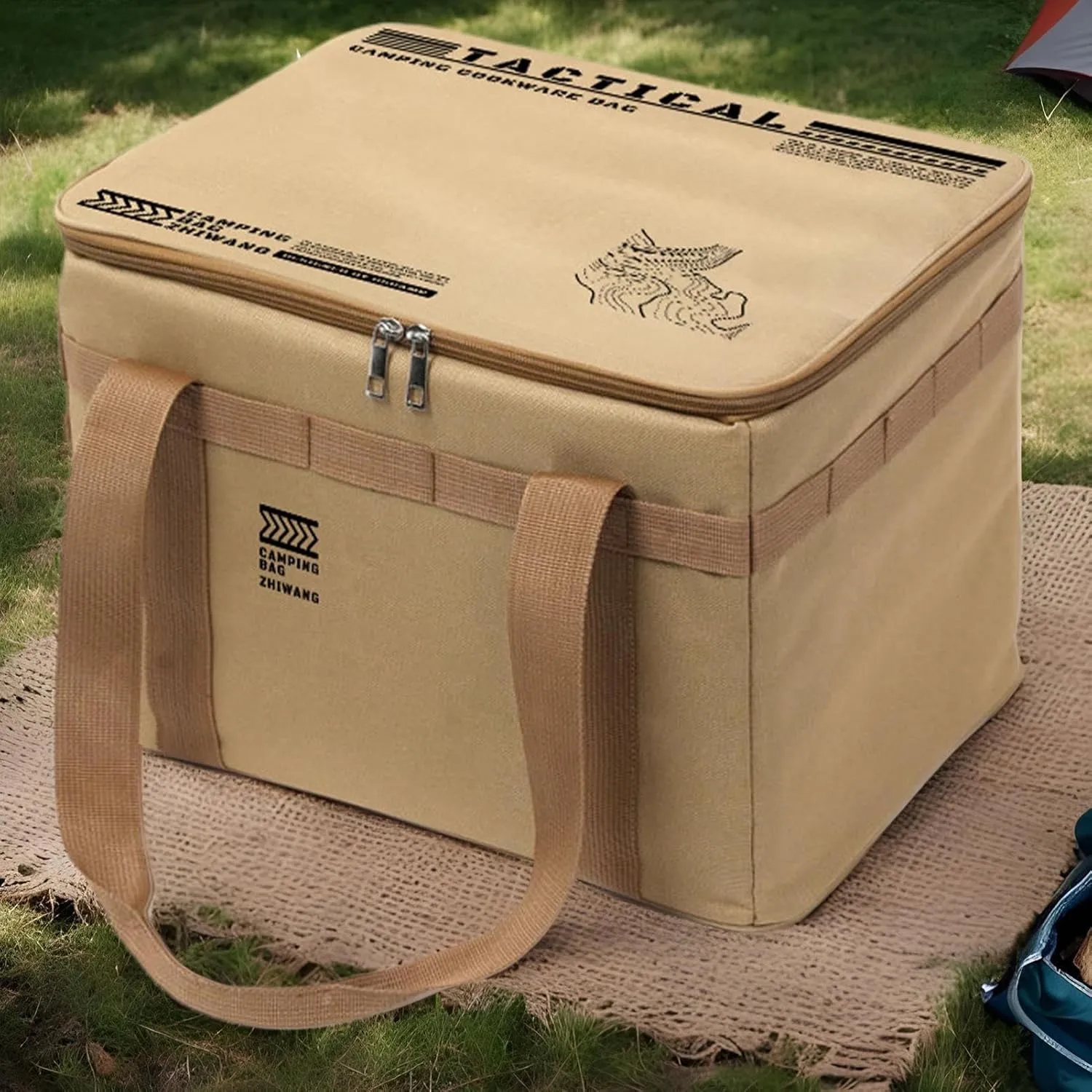 Camping Gear Storage - Storage Duffle Bag Insulated,Heat-Resistant Cookware Organizer Pouch Large Capacity for Hiking Backpacking Beach Tents Traveling