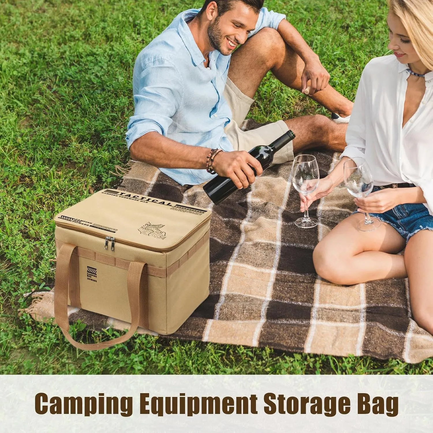 Camping Gear Storage - Storage Duffle Bag Insulated,Heat-Resistant Cookware Organizer Pouch Large Capacity for Hiking Backpacking Beach Tents Traveling