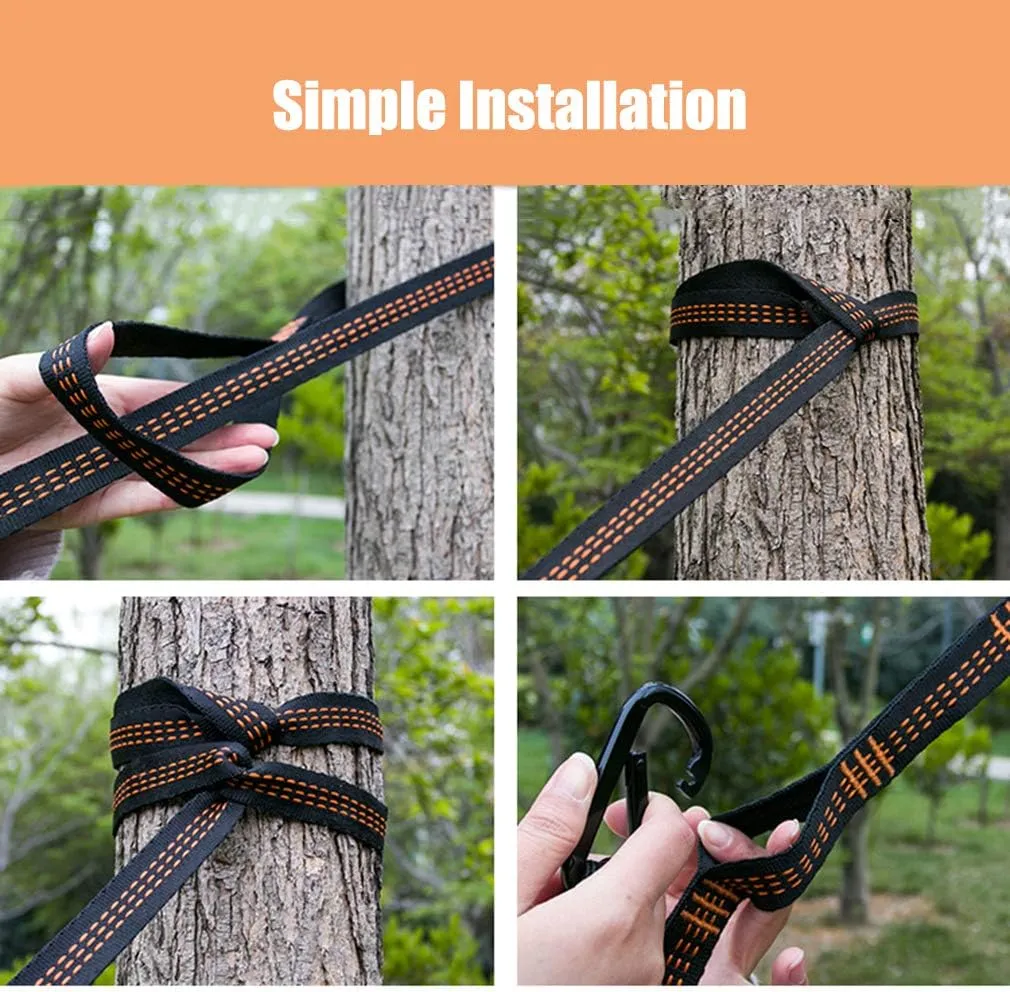 Camping Hammock Double & Single Portable Hammocks with 2 Tree Straps, Lightweight Nylon Parachute Hammocks Swing for Backpacking Travel Beach Backyard Hiking