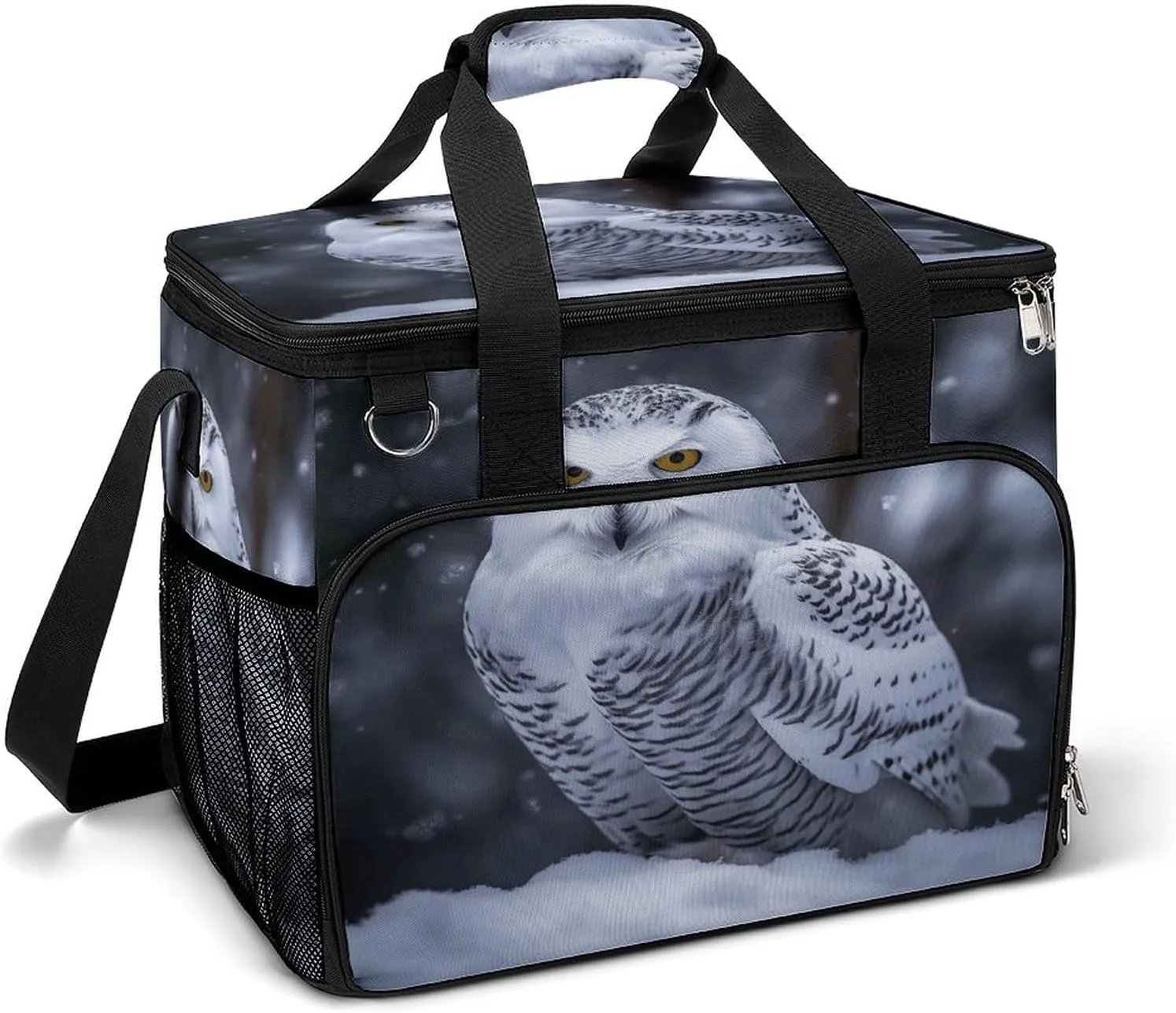 Camping Ice Pack, Arctic Owl Print Insulated Cooler Bag Large Capacity Ice Pack Portable Camping Cooler Outdoor Picnic Cooler, style