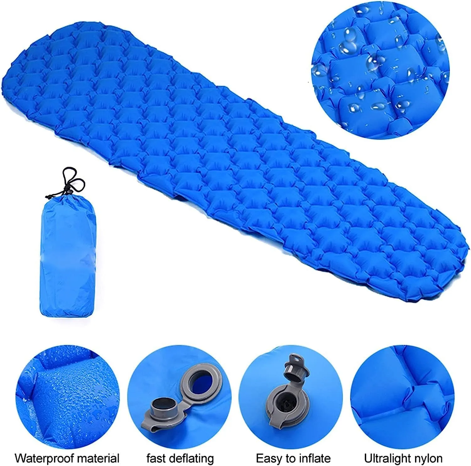 Camping Inflatable Mattress in Tent Folding Camp Bed Sleeping Pad Picnic Blanket Travel Air Mat Camping Equipment (Color : A)