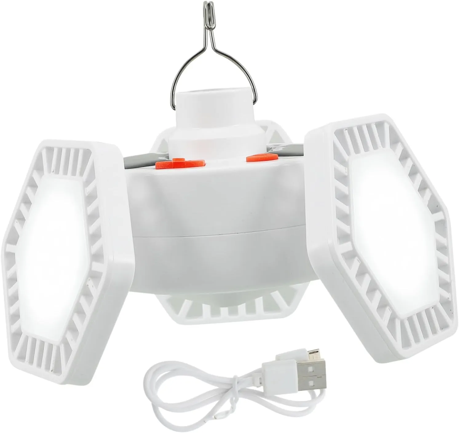 Camping Light Solar Rechargeable Tent Lamp Night Market Light 5 Lighting Modes Hard Metal Hook