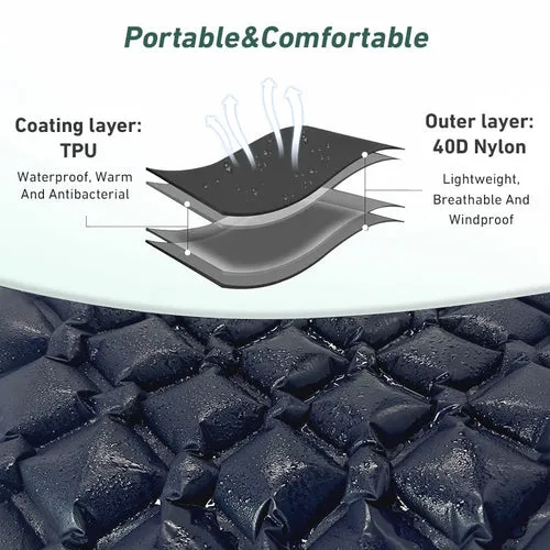 Camping Mat Inflatable Sleeping Pad Sleeping Mat Camping Mattress Double Sleeping Pad with Pump and Headrest