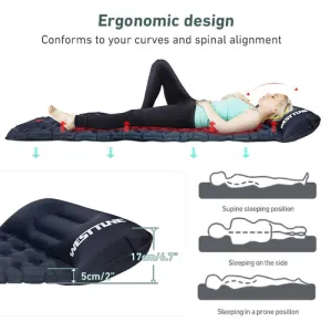 Camping Mat Inflatable Sleeping Pad Sleeping Mat Camping Mattress Double Sleeping Pad with Pump and Headrest