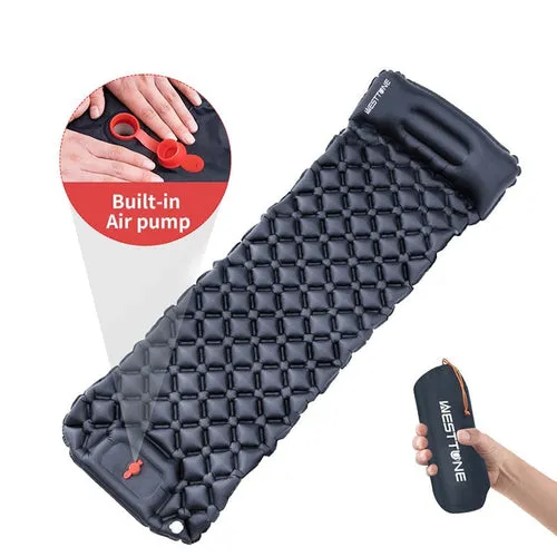 Camping Mat Inflatable Sleeping Pad Sleeping Mat Camping Mattress Double Sleeping Pad with Pump and Headrest
