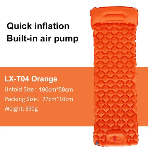 Camping Mat Inflatable Sleeping Pad Sleeping Mat Camping Mattress Double Sleeping Pad with Pump and Headrest