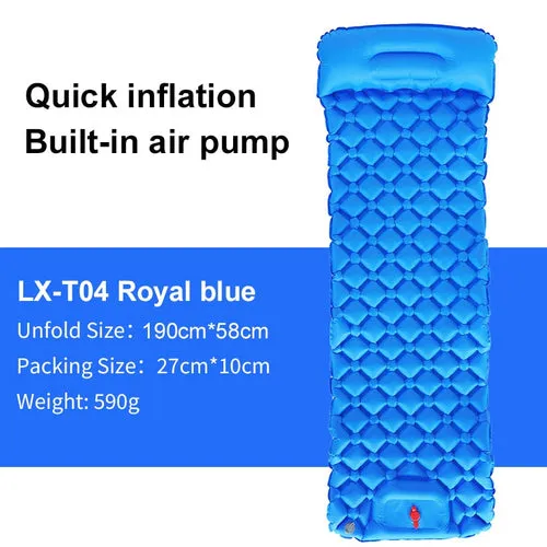 Camping Mat Inflatable Sleeping Pad Sleeping Mat Camping Mattress Double Sleeping Pad with Pump and Headrest