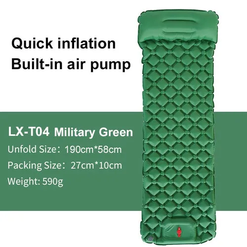Camping Mat Inflatable Sleeping Pad Sleeping Mat Camping Mattress Double Sleeping Pad with Pump and Headrest