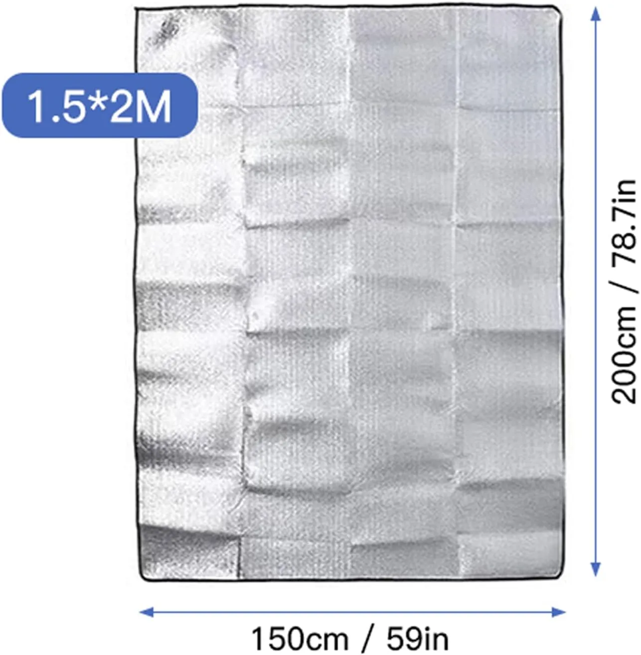 Camping Mat Picnic Blanket Beach Mattress Sleeping Pad Aluminum Foil EVA Foam Portable Tent Sleeping Mat for Outdoor Activities Camping Beach Picnics Silver 2x2M