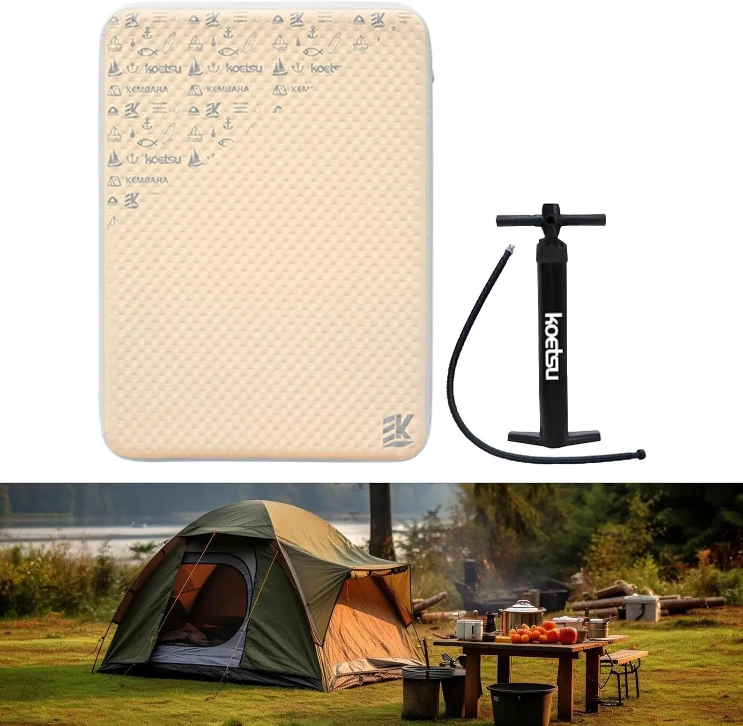 Camping Mattress Inflatable Mattress Non Slip PVC Camping Sleeping Pad Inflatable Sleeping Mat for Water Balcony Picnics