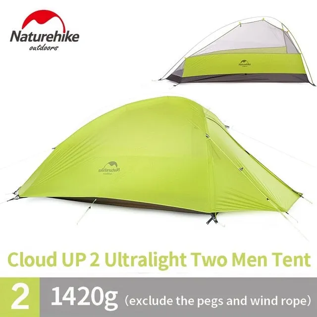 Camping On-sale gel Silica Outdoor Hiking Tent Ultralight Waterproof 3000  Tent Person 1-2 Tent New Year promotion Naturehike Layer Double