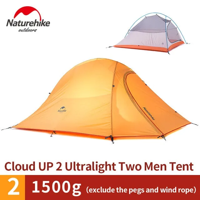 Camping On-sale gel Silica Outdoor Hiking Tent Ultralight Waterproof 3000  Tent Person 1-2 Tent New Year promotion Naturehike Layer Double
