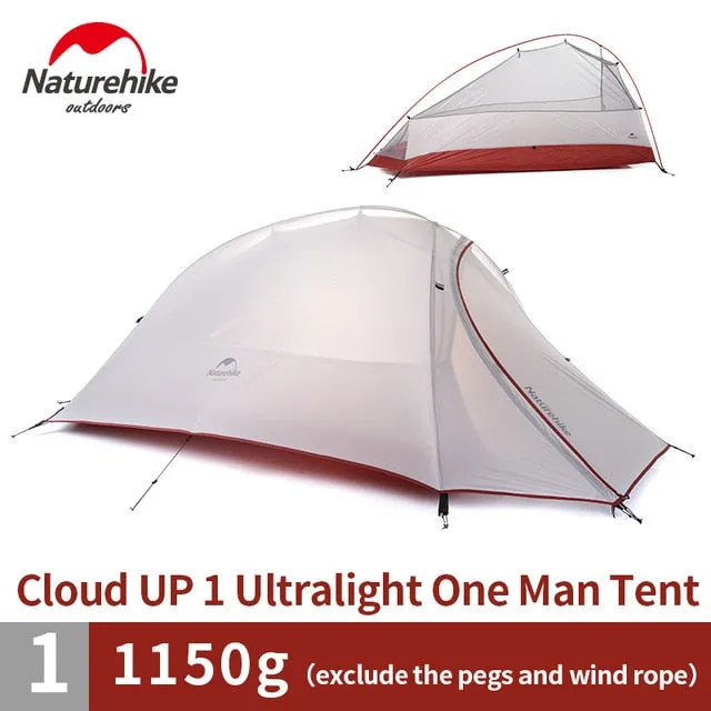 Camping On-sale gel Silica Outdoor Hiking Tent Ultralight Waterproof 3000  Tent Person 1-2 Tent New Year promotion Naturehike Layer Double