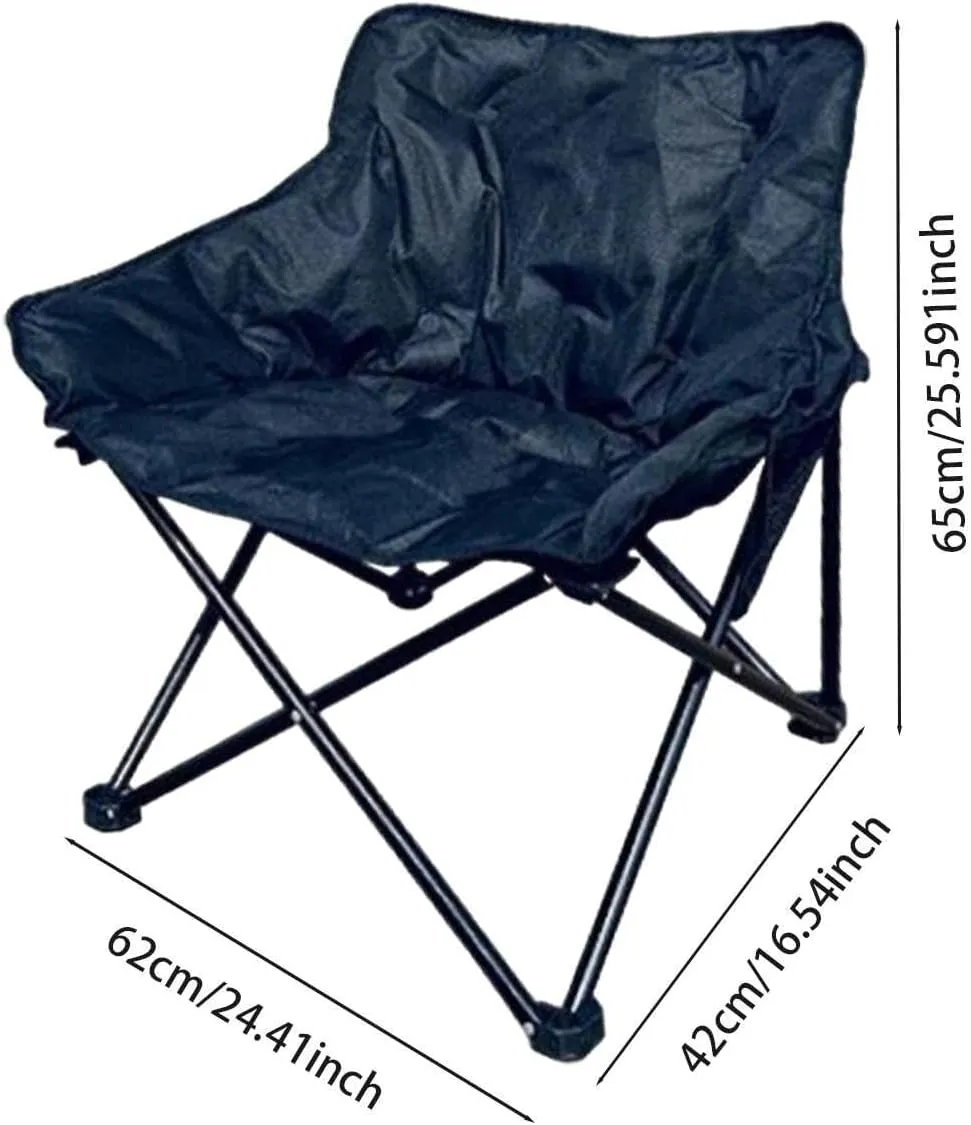 Camping Padded Chair Padded Cushion Lazy Sofa Portable Fishing Lounge Chair Foldable Seat for Patio Outdoor Sports Adults Foldable Outdoor seat for Camping Ergonomic Camp seat Canvas Camping