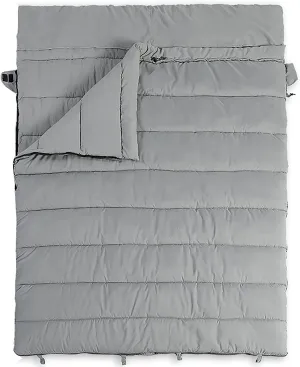 Camping Sleeping Bags Outdoor Camping Thickened Sleeping Bag Cold-Proof Double Sleeping Bag Adult Couple Sleeping Bag Easy to Storage and Carry (Gray)
