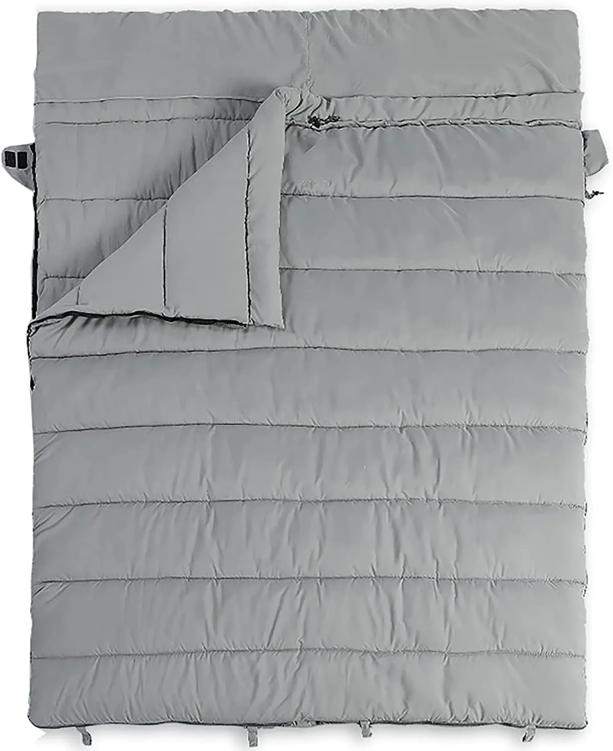 Camping Sleeping Bags Outdoor Camping Thickened Sleeping Bag Cold-Proof Double Sleeping Bag Adult Couple Sleeping Bag Easy to Storage and Carry (Gray)