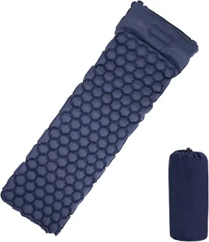 Camping Sleeping Pad, Camping Sleeping Mat Outdoor Camping Pad with Pillow Air Mattress Inflatable Cushion Fast Filling Moisture Proof Water Proof