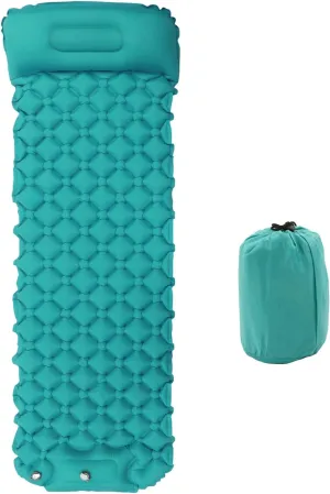 Camping Sleeping Pad, Inflatable Camping Mattress Ultralight Inflatable Sleeping Mat with Built in Pump Backpacking Camping Air Mattress for Outdoor (Peacock Blue)