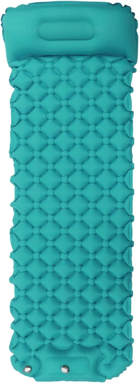 Camping Sleeping Pad, Inflatable Camping Mattress Ultralight Inflatable Sleeping Mat with Built in Pump Backpacking Camping Air Mattress for Outdoor (Peacock Blue)