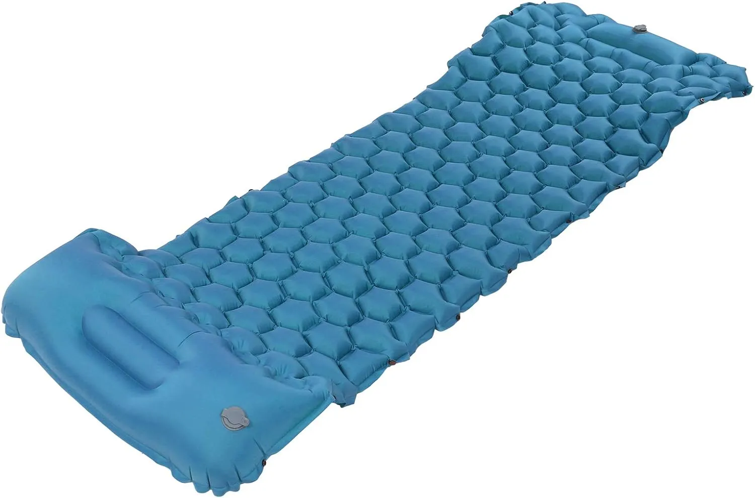 Camping Sleeping Pad Mat, Foot Press Inflatable Cushion Mattress, Sturdy 40D Nylon Fabric, TPU Laminate, for Tent Hiking Travel, Lightweight Compact, Easy to Store (Peacock Blue)