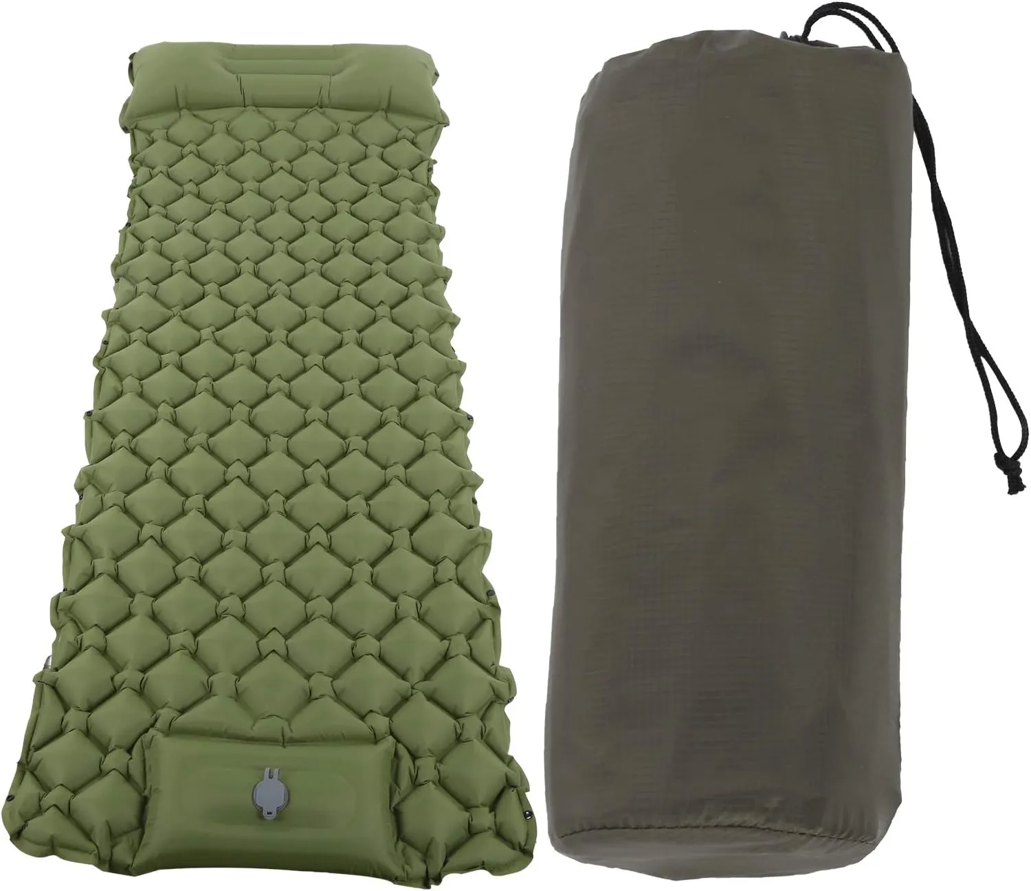 Camping Sleeping Pad Mat, Inflatable Cushion Air Mattress, Military Green, Lightweight and Portable, Puncture and Tear, TPU Material, for Outdoor Travelling Use