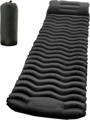 Camping Sleeping Pad, Sleeping Mat with Pillow and Built-in Foot Pump, Inflatable Sleeping Pad for Camping, Hiking, Tents, Travel, Tent