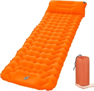 Camping Sleeping Pad, Ultralight 3" Inflatable Sleeping Mat with Pillow & Built-in Pump, Waterproof Camping Mat Compact Air Mattress Portable Backpacking Air Bed for Hiking Traveling Tent