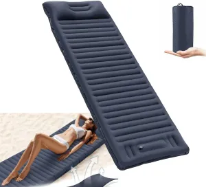 Camping Sleeping Pad Ultralight Foot Press Inflatable, Portable Hiking Sleeping Mats Air Mattress with Pillow and Built in Pump, Waterproof Backpacking Bed for Adults, Traveling, Outdoors