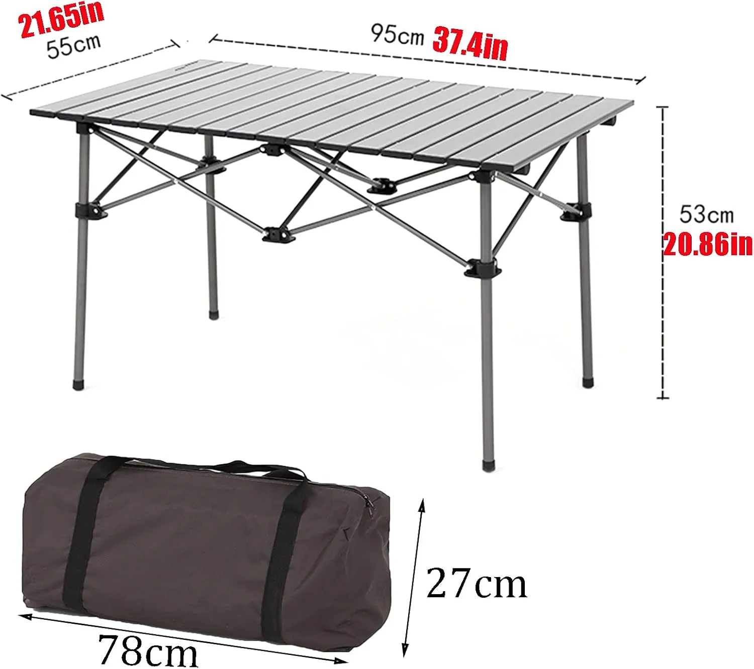 Camping Table Chairs Outdoor Folding Table and Chair Set, Aluminum Alloy Roll Table Top, Suitable for Balcony Garden Fishing Camping Picnic Table (Color : Package 5)