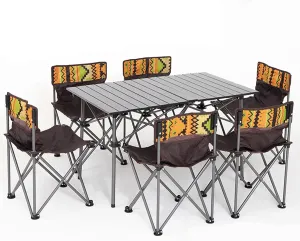 Camping Table Chairs Outdoor Folding Table and Chair Set, Aluminum Alloy Roll Table Top, Suitable for Balcony Garden Fishing Camping Picnic Table (Color : Package 5)